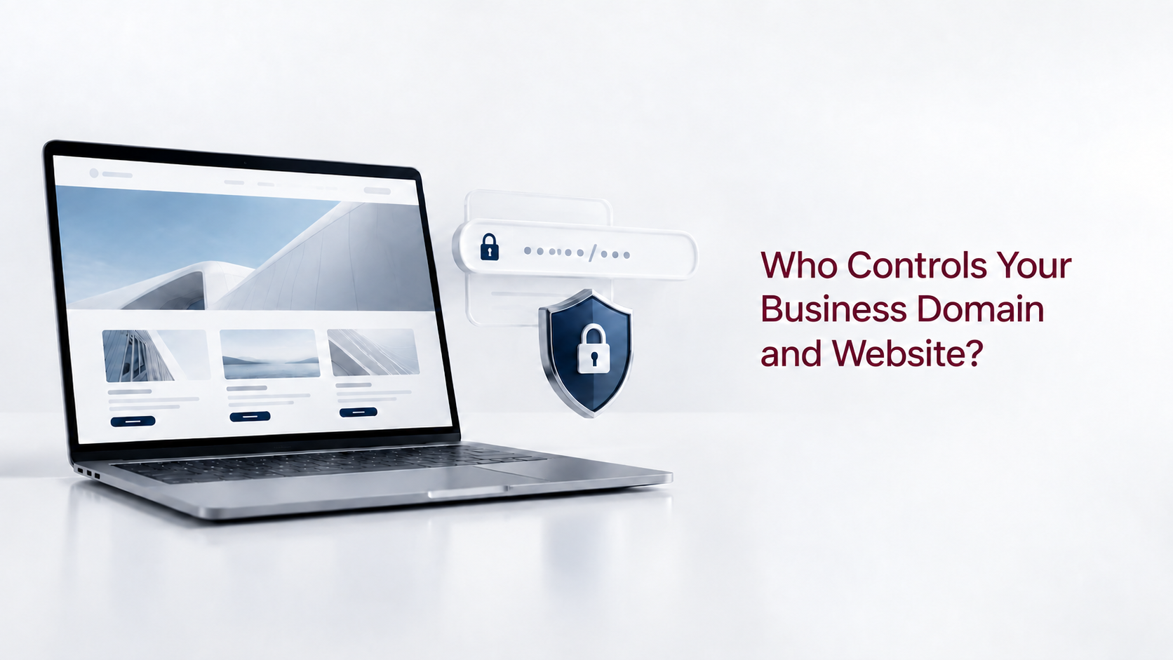 Business website, domain ownership and secure administrator access.